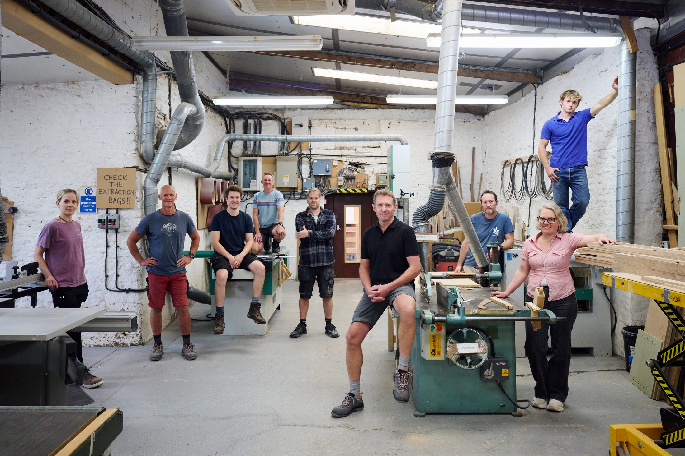 The Jonathan Rose Fine Furniture team in the workshop